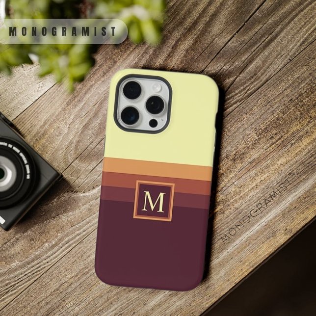 Customizable Pale Yellow Dark Brown Colour Block iPhone Case (Customizable Pale Yellow Dark Brown Color Block iPhone Case)