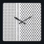 Customizable Palestinian Kufiya Acrylic Wall Clock<br><div class="desc">Kufiya, kufiyyeh, kaffiyyeh or also called Hatta is an old Palestinian traditional headwear pattern that carries a deep value to every Palestinian and later became a symbol of resistance and freedom worldwide. Each pattern in the Hatta Kufiya represents various Palestinian agricultural traditions, the fishnet pattern represents fishing in the mediterranean...</div>