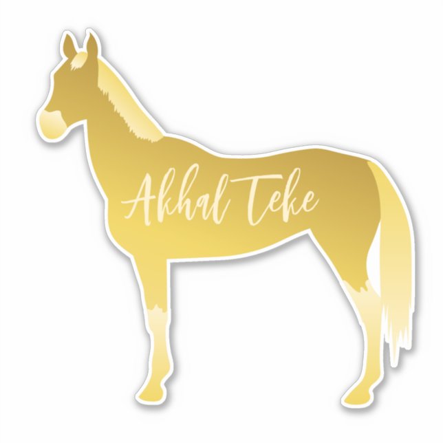 Customizable Palomino Akhal Teke Horse Silhouette (Front)