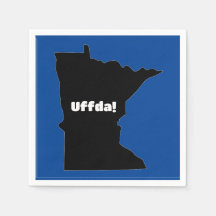 Customizable Paper Napkin, Minnesota, Uffda
