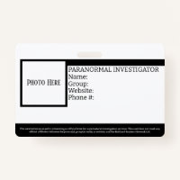 Customizable Paranormal Investigator ID