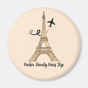Customizable Paris Trip Chic Eiffel Tower Magnet