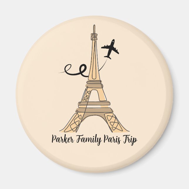 Customizable Paris Trip Chic Eiffel Tower Magnet (Front)