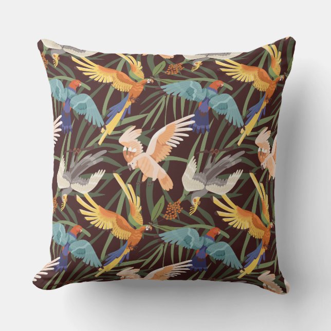 Customizable Parrot Photo Throw Pillow (Front)