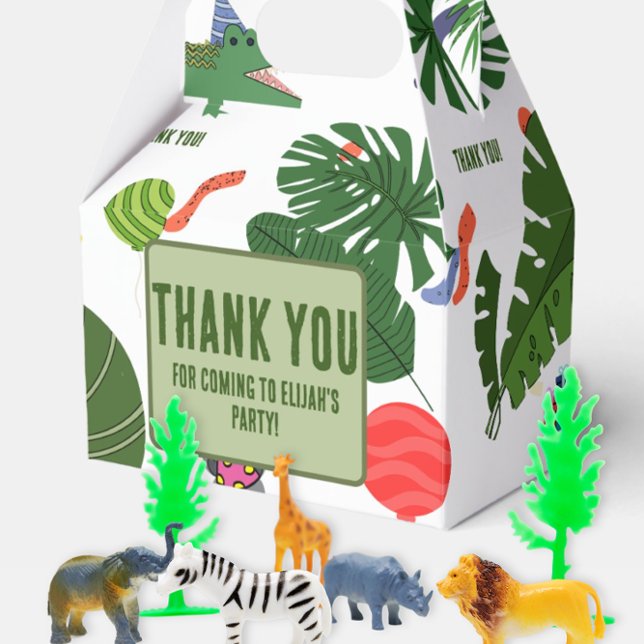 Customizable Party Animals Zoo Jungle  Favor Box (Creator Uploaded)