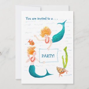 Customizable Party Invitation - Mermaids
