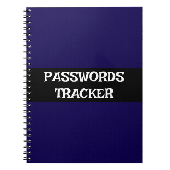 Customizable PASSWORDS TRACKER Notebook  (Front)