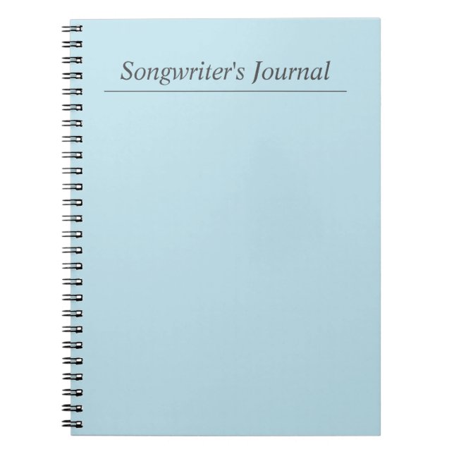 Customizable Pastel Blue Songwriter's Journal (Front)