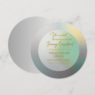 Customizable Pastel Gradient Round Wedding Brunch Invitation