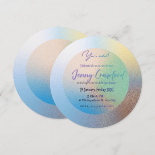 Customizable Pastel Gradient Round Wedding Brunch Invitation