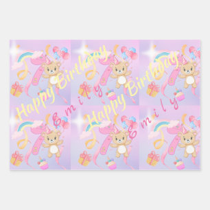 Customizable Pastel Happy Birthday Wrapping Paper 
