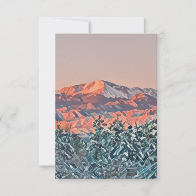 Customizable Pastel Pikes Peak Note Card (Front)