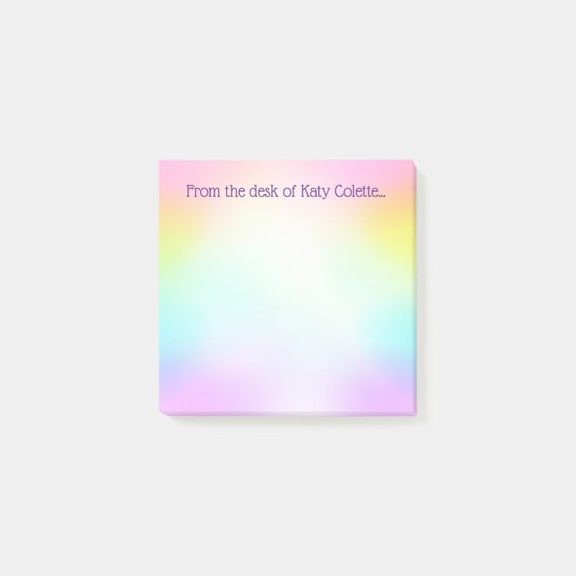 Customizable Pastel Rainbow Post It Notes (Front)