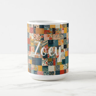 Customizable Patchwork Pattern Coffee Mug