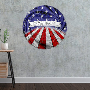 Customizable Patriotic American Flag Dartboard