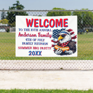 Customizable Patriotic BBQ Party Banner