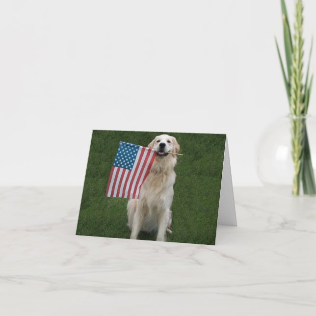 Customizable Patriotic Dog Card (Front)