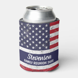 Customizable Patriotic Family Reunion Can Cooler