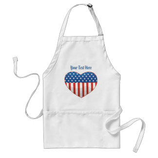 Customizable Patriotic Flag Heart Aprons