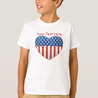 Customizable Patriotic Heart Design T-Shirt