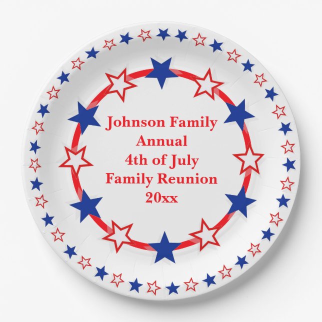 Customizable Patriotic Party Essentials Paper Plate (Front)