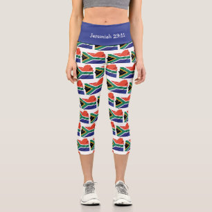 Customizable   Patriotic   SOUTH AFRICA FLAG Capri Leggings