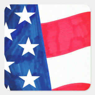 Customizable Patriotic USA flag sticker