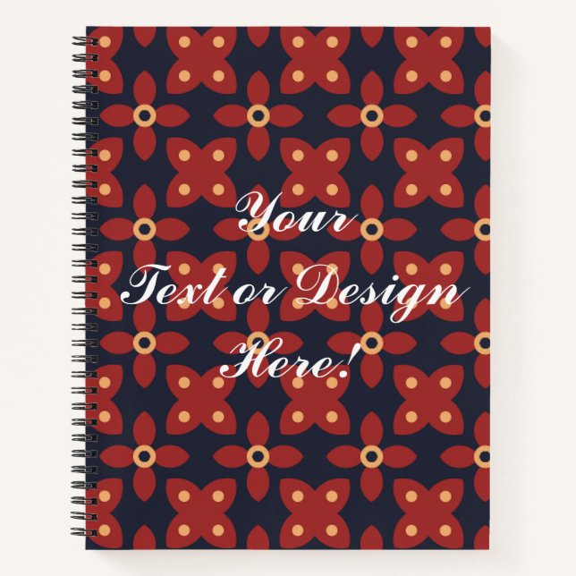 Customizable- Pattern Flower Beautiful Flowers Notebook (Front)