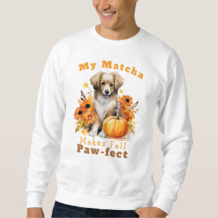 Customizable Paw-fect Autumn Dog Latte Sweatshirt