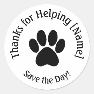 Customizable Paw Print Thank You Stickers