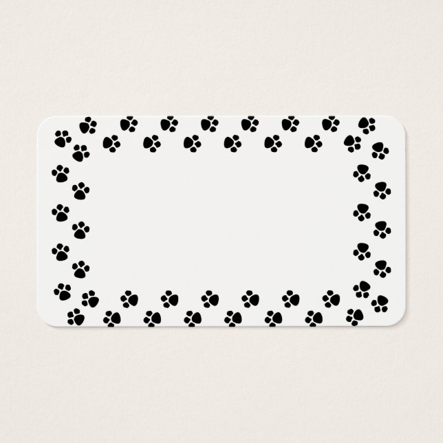 Customizable Paw Prints Border Blank Card (Front)