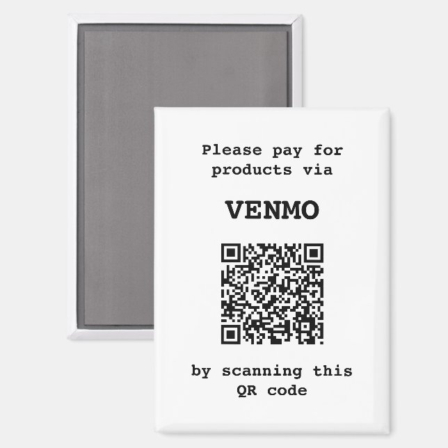 Customizable Payment Platform QR code  Magnet (Front/Back)