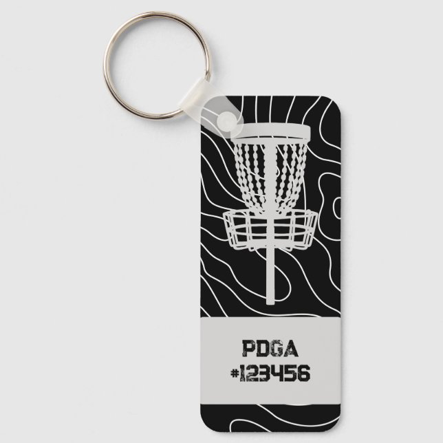 Customizable PDGA Number Disc Golf Keychain (Front)