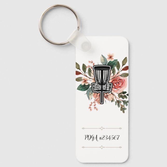 Customizable PDGA Number Disc Golf Keychain (Front)