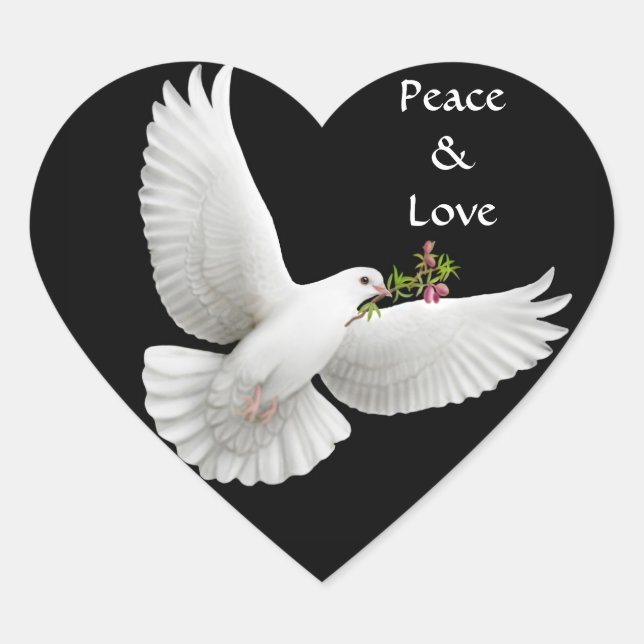 Customizable Peace Love Dove Sticker (Front)