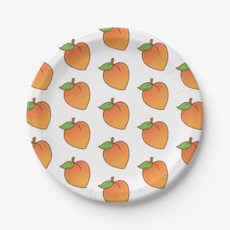 Customizable Peach Pattern Paper Plate