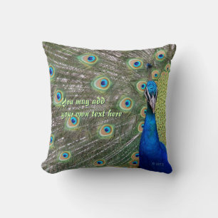 Customizable Peacock Plumes Pillow