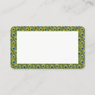 Customizable Peacock Print Border Blank Card