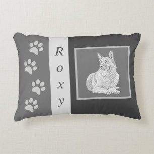 Customizable Pencil German Shepherd Accent Pillow