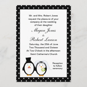 Customizable Penguin Wedding Invitation