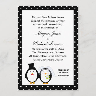 Customizable Penguin Wedding Invitation