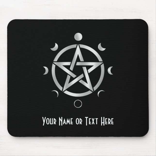 Customizable Pentacle Moon Phase Mouse Pad (Front)