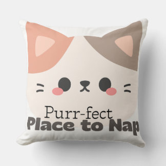 Customizable Perfect Place to Nap Cat Throw Pillow