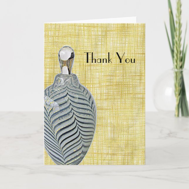 Customizable Perfune on Linen Thank You Card (Front)