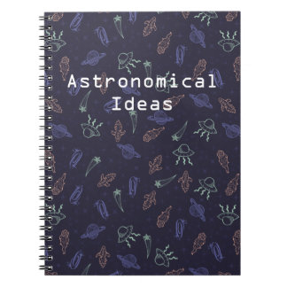 Customizable Periwinkle Doodle Space Pattern Notebook