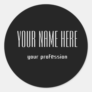 Customizable personal business card classic round sticker