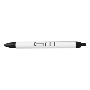 Customizable personal elegant initials black ink pen