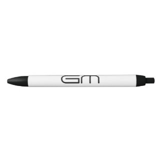 Customizable personal elegant initials black ink pen
