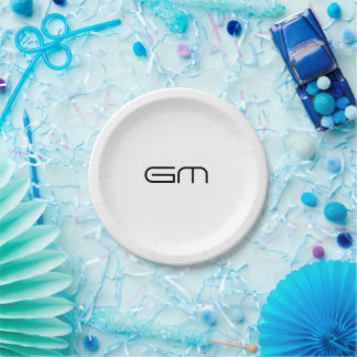 Customizable personal elegant initials paper plate