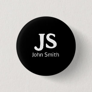 Customizable personal initials 1 inch round button